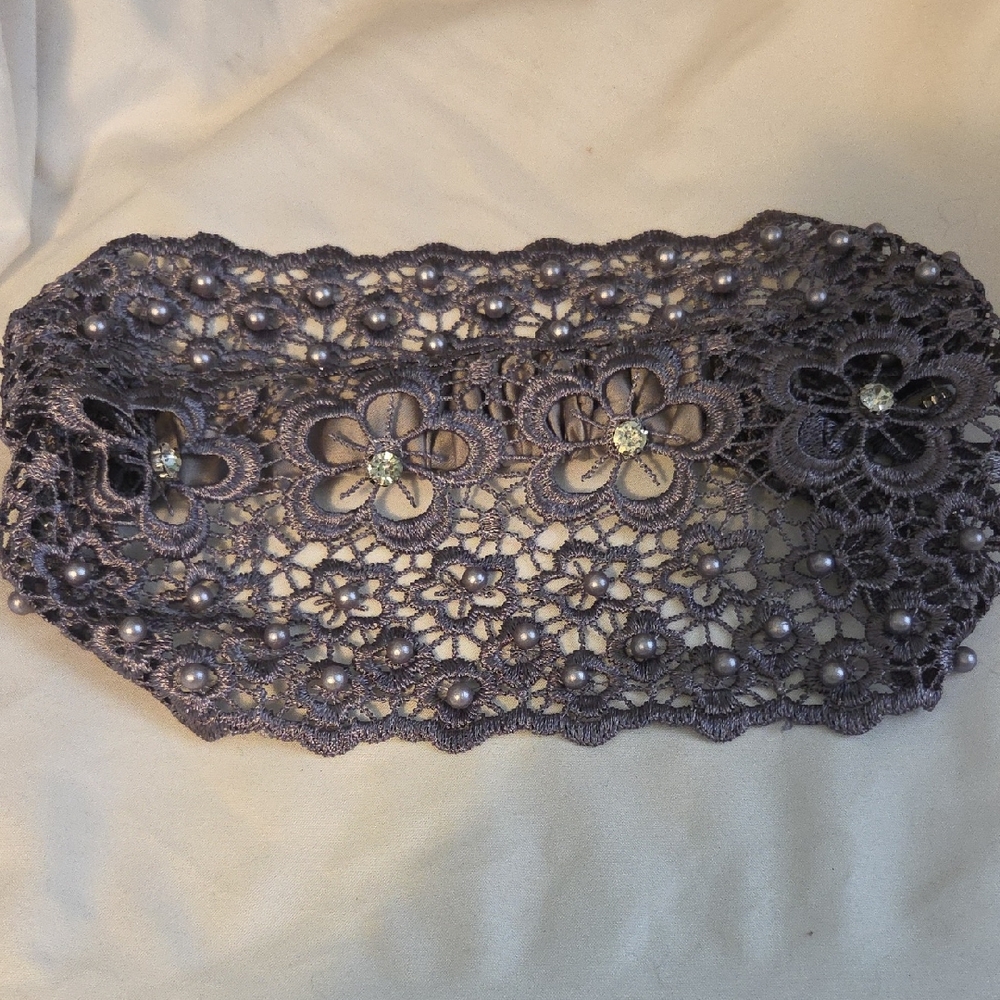 Purple Lace Floral Headband